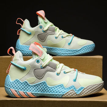 6男子实战缓震低帮运动 哈登6米白[赠防臭袜] 43 标准运动鞋码