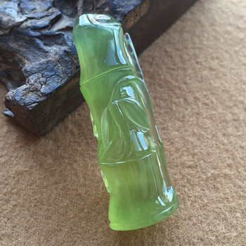 岫玉节节高吊坠男冰种玉石步步高升立体竹节岫岩玉竹报平安挂件女