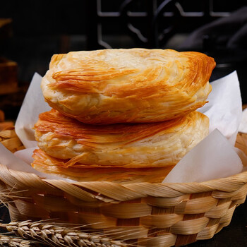 胚早餐早点手抓饼面点生鲜葱油饼烧饼陕西老潼关千层饼肉夹馍100g40个