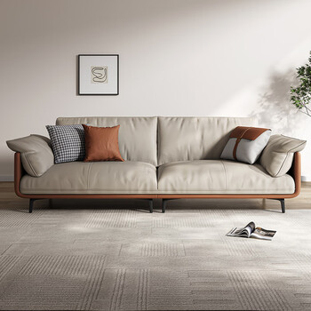 弩斑(nuban)意式极简轻奢真皮沙发小户型客厅三四人位直排头层牛皮