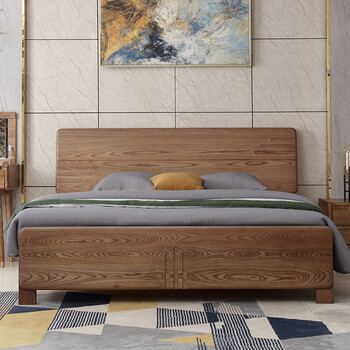 白蜡木实木床 原木床 床架1.8x2米 白蜡木床1.