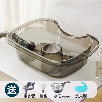 家用平躺洗头盆免弯腰孕妇月子床上洗发卧床护理老人儿童洗头神器加厚