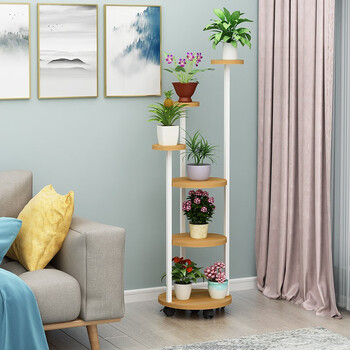 电视柜的旁边装饰花架客厅花盆架子电视机柜两边置物架旁边新款落地式