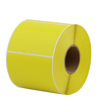 多标 彩色防水标签纸30-60艾利pp合成纸不干胶条型码打印机强粘货架厨房光面分类二维码仓库货架标识 黄色 40*25-单排1800张