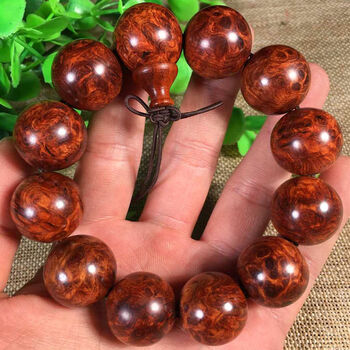 海南黄花梨手串老料鬼脸鬼眼对眼瘿瘤疤男士木饰文玩念佛珠108颗爆满