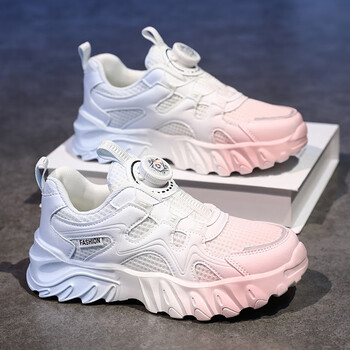 doghc童鞋女时尚韩版儿童运动鞋甜美公主风女孩小朋友可爱印花透气皮