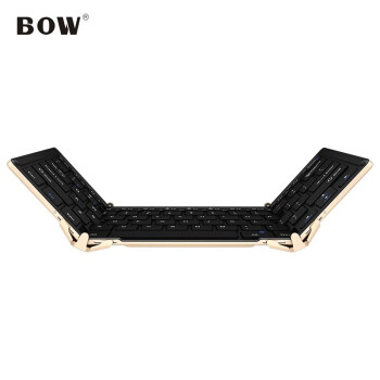 航世（BOW）HB099 无线蓝牙+USB有线三折键盘 ipad平板手机多设备通用办公键盘 黑色
