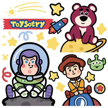 可爱卡通玩具总动员雅迪贴纸遮挡划痕摩托车头盔防水装饰贴玩具总动员