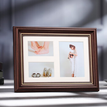 深棕色 可放三张6寸照片(框内无画片需另洗照片)