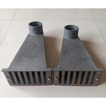 铸铁侧排雨水斗女儿墙雨水口圆口方口侧排地漏穿墙漏斗87型雨水斗款