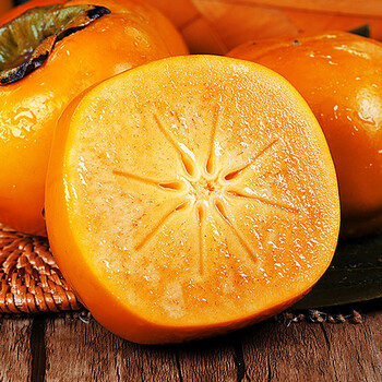 金百粟陕西阳丰脆柿子 新鲜水果当季火晶黄硬皮巧克力甜柿大果 净重4.5斤中果尝鲜装【10-18枚左右】