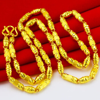 千影珠宝黄金项链9999足金素链真金链子全家福男女加粗素金按克送老公 重11.76-12.1g长46-49(含工费20)