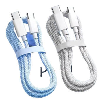 帕洛达双头Type-C数据线c to c 快充适用华为手机充电线 双Type-C灰色（苹果/安卓可用） 1.5m