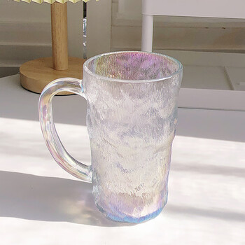 6015特百惠同款渐变彩色冰川纹玻璃杯女高颜值夏季家用喝水杯子