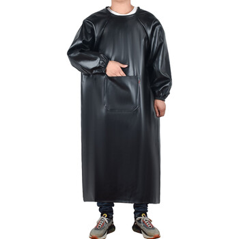 墨庭杀猪工作服屠宰场服装专用卖猪肉围裙皮革防水防油成人反穿衣倒背