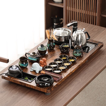 唐丰功夫家用整套自动烧水一体茶盘会客现代曲流茶盘沙金龙壶b配件