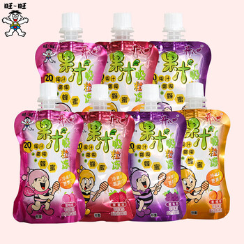 旺旺果汁吸粒冻果冻爽10包散装儿童水果味吸吸冻摇摇冻果肉零食维多粒