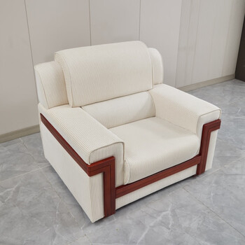 诺石会议室办公沙发茶几组合大会堂会客厅商务领导贵宾接待室单人沙发