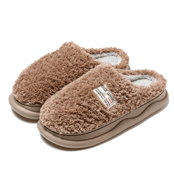 轻臣冬季棉拖鞋女款2024新款秋冬室内家居防滑加厚保暖毛绒毛毛拖鞋 A款咖色 40/41