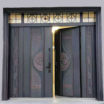 大门农村双开门自建房别墅双扇门入户门进户门外开门锌合金四开门