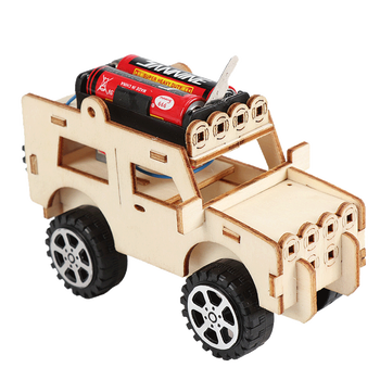 科技小制作遥控吉普车电动马达玩具发动机diy小学生手工汽车作品 电动