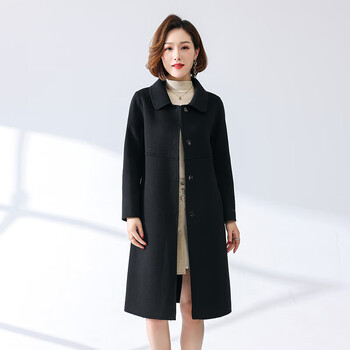 鄂尔多斯羊绒世家官方旗舰店双面羊绒大衣女中长款2023年冬装新款小