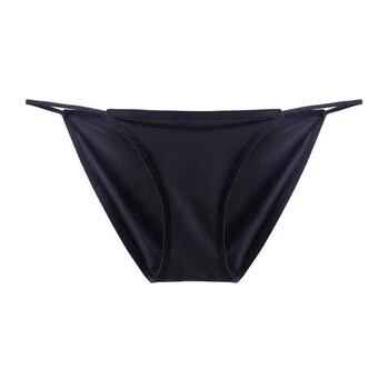 夏美莎棉芭蕾舞蹈内裤艺考专用女一根线高叉体操服三角内裤 黑色(冰丝