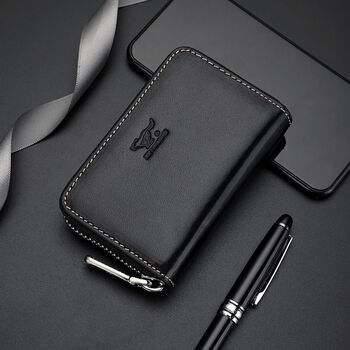 七匹狼卡包男小巧超薄多卡位驾驶证驾照卡片证件零钱包二一体 黑色