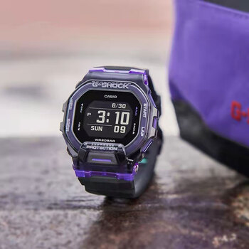 卡西欧(casio)gbd200小方块手表 蓝牙智能时尚运动防水方形石英表gbx