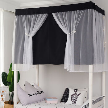 梦美家纺学生宿舍加厚强遮光床帘上铺床帐下铺蚊帐一体式少女窗帘寝室