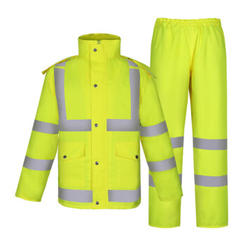 雷赢（LEIYING）LY-YY05 XL码 分体式反光雨衣雨裤套装 荧光黄