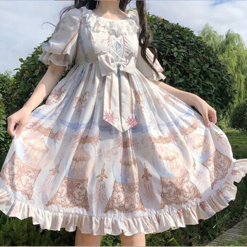 洛丽塔短袖lolita春夏少女娃娃领甜美正日系夏季玻璃乐园m