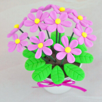 儿童diy手工彩泥盆栽超轻粘土植物花朵材料黏土橡皮泥幼儿园子活动