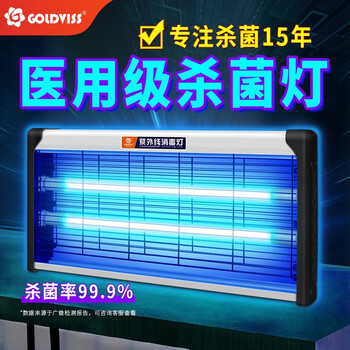 金卫士（GOLDVISS）紫外线灯家用悬挂式杀灯幼儿园食堂诊所臭氧除甲醛螨灭灯 30W杀灯+不带臭氧+遥控定时