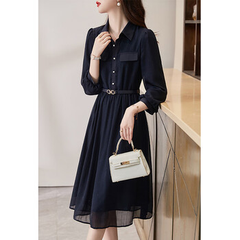 语墨初晴美丽衣橱夏季连衣裙女士雪纺国潮气质衬衫长裙子2023年新款