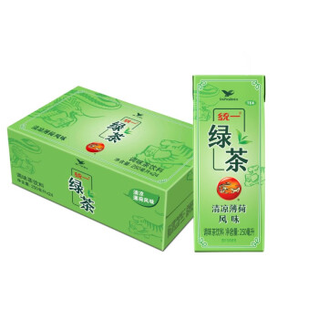 统一 绿茶 清凉薄荷风味 夏季清凉限定款 250ML*24盒 整箱装