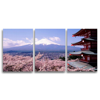 画风景画樱花富士山榻榻米装饰画寿司料理店壁画日式餐厅挂画fss33040