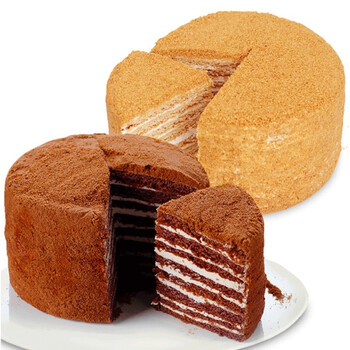 俄罗斯双山提拉米苏蛋糕500g2进口食品千层蜂蜜奶油蛋糕西式糕点1000g