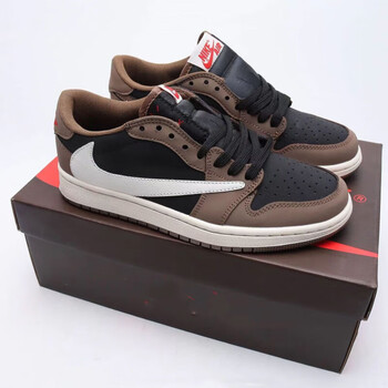 nzpz体育air jordan高版本品质低帮low藤原浩闪电白棕棕色倒钩男