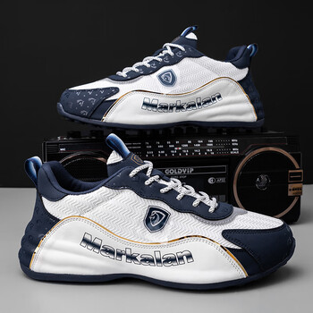 马克艾伦markalan马克艾伦夏季新款真皮网面休闲鞋潮透气运动鞋男老爹