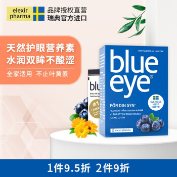 保护眼睛的好选择：ElexirPharma蓝莓叶黄素片BlueEye|叶黄素越橘提取物京东历史价格