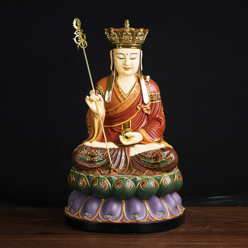 益心阁 九华山地藏王佛像家用居家神像摆件佛堂婆娑三圣树脂 12寸一尊（高30厘米）