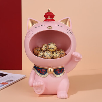 艺心艺意招财猫钥匙收纳摆件创意北欧客厅工艺品家居装饰品乔迁新居