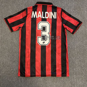 京识滕讯体育同款9394意甲ac米兰球衣欧冠版经典复古足球服主客场短袖