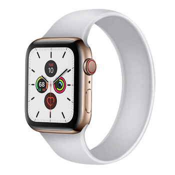 适用iwatch6表带3 applewatch2苹果手表带s5硅胶1运动s4弹力单圈se7 白色 42/44/45mm【S码腕围140-165mm】