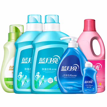 蓝月亮洗衣液套装：除菌去味洗衣液2kg×2+手洗洗衣液500g+浓缩柔顺剂1kg+彩色衣物色渍净1.2kg+旅行装80g