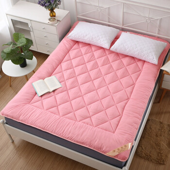 加厚保暖床垫榻榻米可折叠双人床褥子15m18米学生宿舍垫被09米粉玉色8