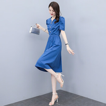 梵诗哲品牌连衣裙女装夏装2024年新款夏季韩版时尚小个子气质休闲短袖