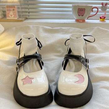 萝莉塔鞋lolita日系软妹可爱jk圆头鞋蝴蝶结洛丽塔小皮鞋子女 白色 39