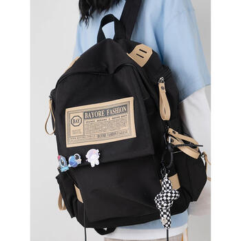 梵芳艾古书包韩版原宿女ins日系小众大容量大学生高中生男潮牌双肩包